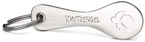 FABACH Trolley Spoon Einkaufswagenlöser Schlüsselanhänger - Einkaufswagenchip abziehbar aus Metall - Einkaufschip für Einkaufswagen, kein Steckenbleiben im Pfandschloss - Schutzengel