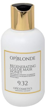 OP|BLONDE REGENERATING COLOR MASK HONEY 9.32, 250 ml hårinpackning återupplivar färg professionell belysande behandling för honungsblond hårfärg för färgat eller naturligt hår