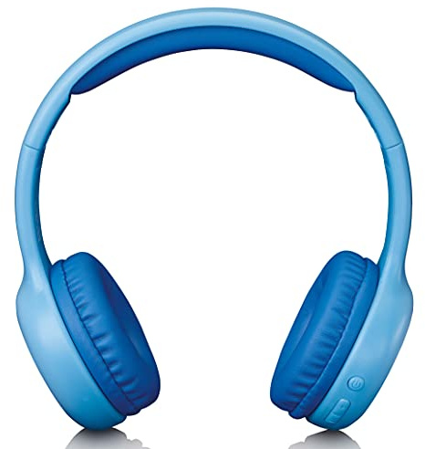 Lenco HPB-110 Kinder Bluetooth-Headset - Bluetooth 5,0-85 dB - Lautstärkebegrenzung - Eingebauter 250mAh Akku - Freisprechfunktion - Micro USB - faltbar - mit Aufklebern - Blau, Uni