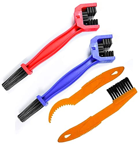 Qihengzhijia Bike Chain Cleaner Tool,4PCS Chain Crankset Brush,Chain Washer Tool Suitable for Motorcycle/Mtb/Mountain/Road Bike Make Stain Dirt Clean