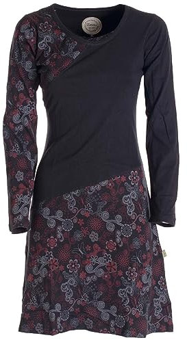 Vishes - Alternative Bekleidung - Asymmetrisches Langarm Jersey Kleid Damen kurz schwarz 44