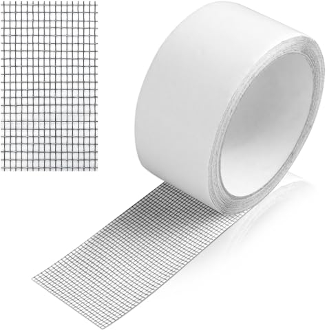 AiQInu 5m Ruban Adhesif Reparation Moustiquaire,Autocollante Réparation Moustiquaire, Bande De Réparation pour Écran De Fenêtre,Patch De Réparation Moustiquaire-Noir