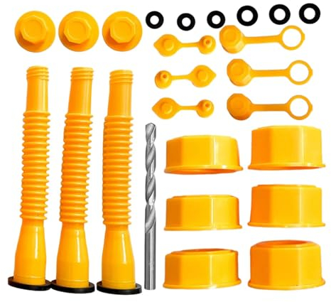Ölkannen-Ersatzauslauf, versiegelte Öltankdüse, Ölkannendüse, (3 Kit-gelb), flexible Ausgießdüse, geeignet für die meisten 1/2/5/10 Gallen-Ölkannen, Ölkannenauslauf Ersatz