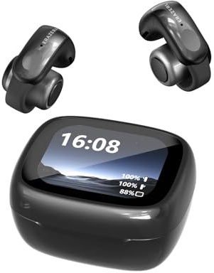 ERAZERL AI Language Translation Earbuds,Bluetooth V6.0 Translator Earbuds 48H Playtime,Support 135 Languages Translator in Real time,Open Ear Clip Headphones with LCD Touchscreen,fit Travel Business