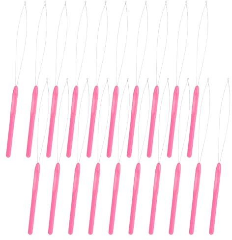 Xthrotsenk 20 strumenti per infilare le extension dei capelli, ago ad anello, strumento per uncinetto e perline, strumenti per fai da te