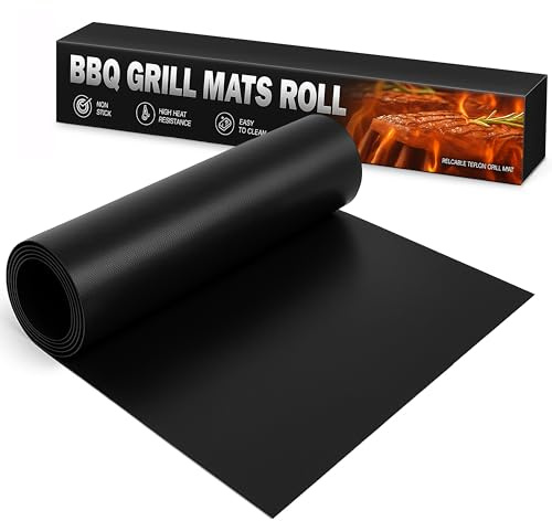 Tappetino per griglia BBQ, tappetini antiaderenti per griglia, carta da forno riutilizzabile, dimensioni tagliabili, piastra per griglia senza PFOA per barbecue a carbonella, griglia, forno (400 x 33