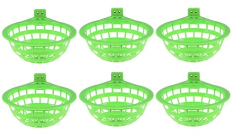 Luxshiny Lot de 6 Nids pour Pigeons en Plastique Vert, Bol de Nidification Grand Format pour Élevage et Éclosion, Litière Sécurisée Facile à Nettoyer, Accessoires pour Pigeonnier et Cages