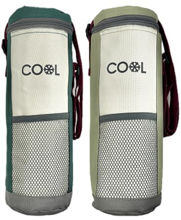 Sac isotherme pour bouteilles jusqu'à 1,5 L, sac isotherme pour bouteilles, taille 12 x 32 cm, boîte isotherme, sac réfrigérant, avec bandoulière réglable, lot de 2 idéal pour le voyage (lot de 2)