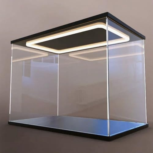 Vitrin i akryl med träbotten | Flera storlekar for s: LED-dörr med glasalternativ(25x20x20cm(10x8x8in))