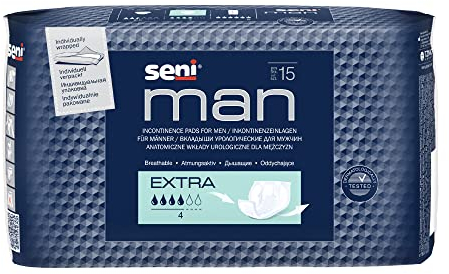 Seni 10375 Man extra Inkontinenzeinlagen mit 4 Tröpfchen 15 Stück