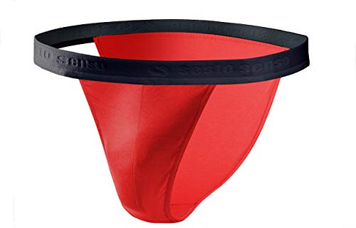 Sesto Senso briefs män tanga bomull 1-pack 2-pack 4-pack sexiga underkläder basunderkläder för män, röd, XL