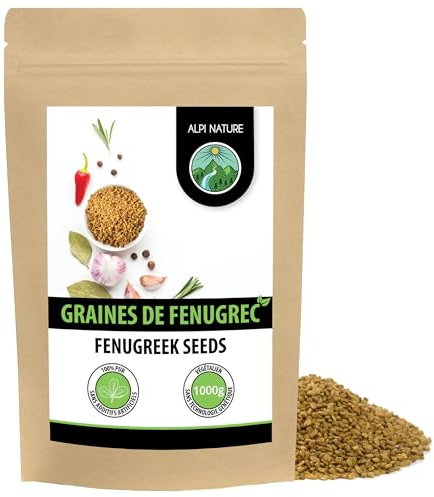 Alpi Nature Fenugreek Seed 1kg 2.2 lb, Whole Raw Methi Seeds, Whole Fenugreek Seeds for Cooking
