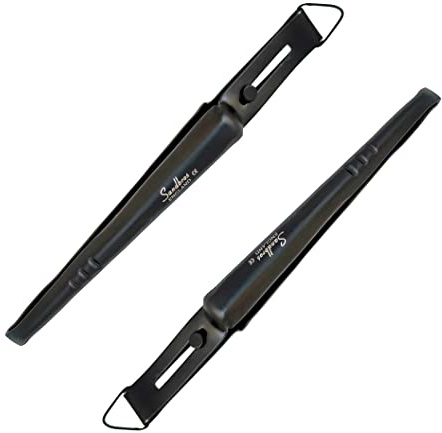 MOCHNA 2X Universal Nose Hair Trimming Tweezers Stainless Steel Eyebrow Nose Hair Cut Black Coating 16.5cm