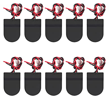 AEDIKO 10pcs CR2032 Battery Holder Coin Cell Battery Holders 1x CR2032 Battery Holder Battery Storage Boxes Cover with On ON-Off Switch Socket Container