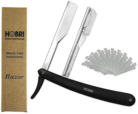 Professional Barber Straight Edge Razor with 10 Blades Men's Manual Shaver Salon Quality Razor