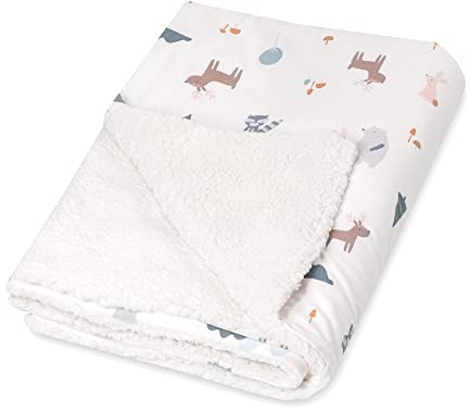 Julius Zöllner Winterdecke aus Baumwoll-Jersey und kuscheligem Teddy-Stoff | Gr. 70x100 cm | Made in Germany | OEKO-TEX® STANDARD 100 | Little Fox