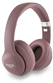 Vieta Pro Auricular Diadema #Swing, Bluetooth 5.0, Micrófono Integrado, Entrada Aux-in, función Vocie Assistant y 20 Horas de autonomía. Diadema Ajustable, Color Burdeos.