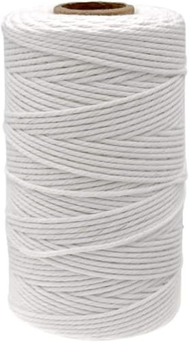 Jute Twine String Hemp Rope - 328 Feet 2mm 3ply Natural Burlap Cord Rolls for DIY Crafts, Decoration, Bundling, Packing, Gifts, Artworks, Gardening Applications (1 / Pack)