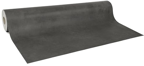 GIURI TESSUTI - Pavimento in PVC - Collezione Prestige - Rivestimento per superfici in Vinile Impermeabile con texture Antiscivolo e supporto Insonorizzante (H. 200 cm, LUNAR DARK)