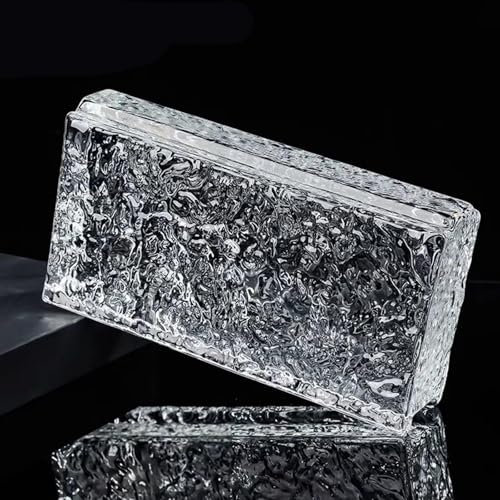 7.8 * 3.9 * 1.9 inch Glass Bricks, Multiple Colors Available, Transparent Solid Glass Bricks, Decorative partition Walls, Used for Room partitions, Building Decoration, Bars, Hotels(A)