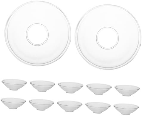 HEALLILY Lot de 12 attrape-gouttes de cire décoratifs en verre transparent pour bougies, esthétique et protection anti-goutte, facile à nettoyer, pour la maison, le restaurant et l'hôtel