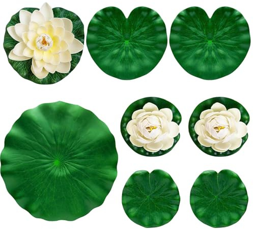 Plantas de estanque para pequeñas - plantas de estanque artificiales realistas | Decoración de jardín de estanque para verano primavera jardín trasero meditación boda