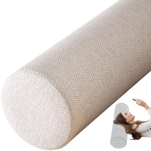 Hoowarm Almohada Cervical Redonda para Cama/Sofá 30/40/50/60/70/80/90/100/120 Cojín Cilíndrico Suave Algodón para Lumbar/Cuello/Espalda/Cabeza Cojín de Cuello Extraíble y Lavable(Color12,15x60cm)
