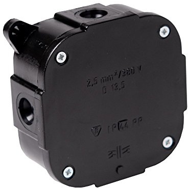 Viplast 3955 074-05 - Caja de derivación (80 x 80 x 30 mm, sin bornes), color negro