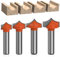 WSOOX Lot de 4 Fraises à Point Rainuré - Diamètre de la Tige 8 mm, Embouts de Fraisage Arrondis pour Bois, Outil de Travail du Bois