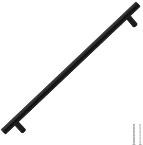 Poignées d armoire 5 pcs noir 320 mm acier inoxydable