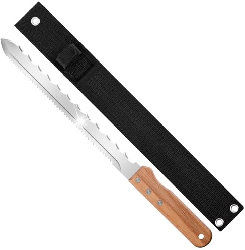 maudibozz Insulation Knife - Sod Cutter Knife: stainless steel 11.14-Inch sharp blade, double side utility Lawn Repair Saw with Nylon Sheath
