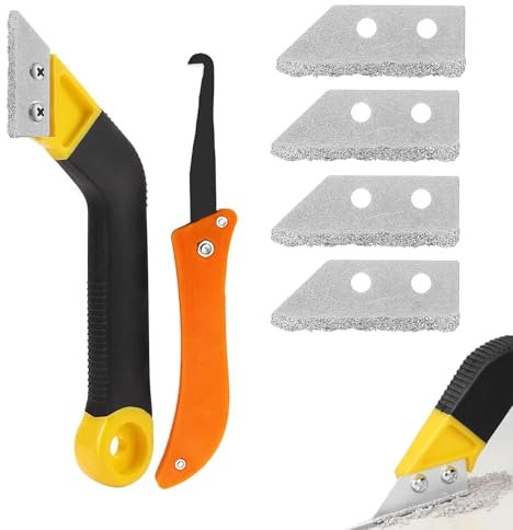 Grattoir à Joints,Grattoir Joint Carrelage,6 pcs pour enlever les fuites de carreaux,Outil Gratte Joint Carrelage,Retrait Grattoir a Dejointer Carrelage,Convient pour Cuisines et Salles de Bains