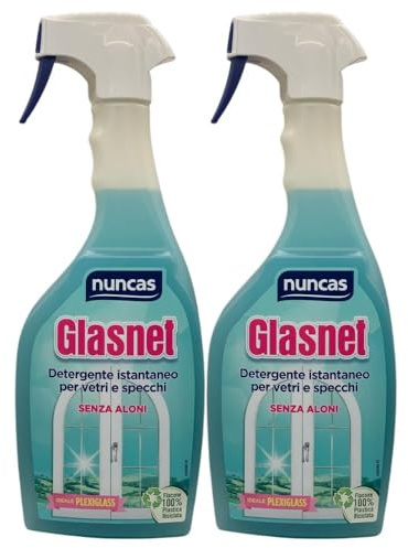 Detergente Istantaneo per Vetri e Specchi Senza Aloni, Ideale Plexiglass, 750ml (2 Unità)