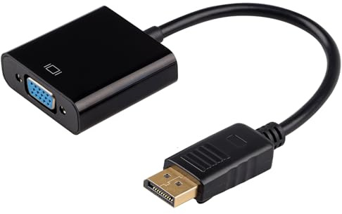 xruc Adaptador DisplayPort a VGA 1080p Full HD Conversor DP Macho a VGA Hembra Unidireccional para PC Ordenador Notebook Monitor Proyector, Conector Chapado en Oro, Plug and Play