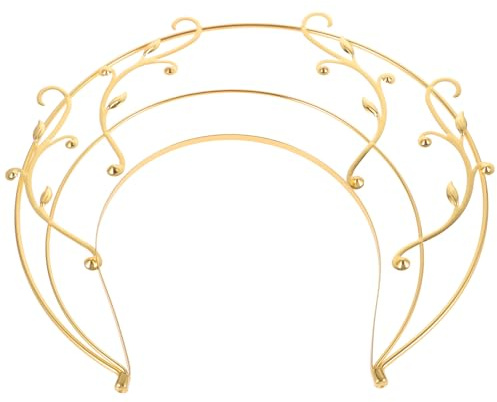 CTIRCHIU Diadème Halo Doré pour Femme, Accessoire Coiffure Élégant en Métal Léger, Ornement Cheveux Vintage Style Ancien, Fête Carnaval et Déguisement, Décoration Tête Raffinée