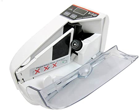 Sedelkontroll, V30 Mini Portable Bill Counter med Battery/Plug Handy Money Machine for kontanter och sedel pappersvalutaräkning