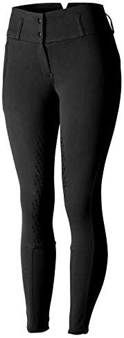HORZE Femme, Pantalon d'équitation Taille Haute Daniela, Fond intégral Grip Silicone, Noir, 38