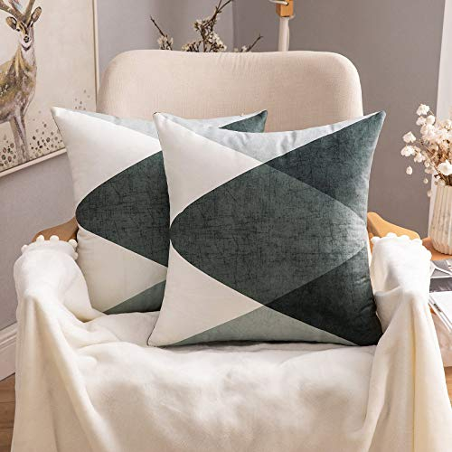 MIULEE Kissenbezug Dekorative Geometrische Muster Dekokissen Skandinavisch Sofakissen Kissenhülle Couchkissen Zierkissen Bunt Diamant Modern für Sofa Wohnzimmer Bett 2er Set 45x45 cm Anthrazit Grau