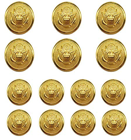 YaHoGa 14 Stück goldfarbenen Kunststoff Knöpfe 20mm 15mm Metallknöpfe für anzüge jacken mäntel uniform (MB20110)