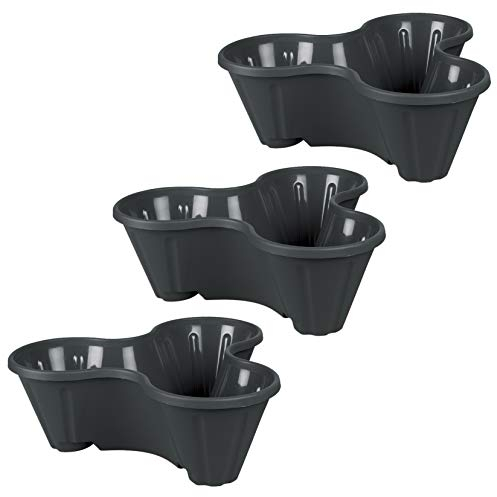 UPP Fioriera a Torre con vasi impilabili | Giardino Verticale con 3 Ripiani | Salvaspazio Fino a 9 Piante & Erbe [Antracite], 31 x 12 x 31 cm