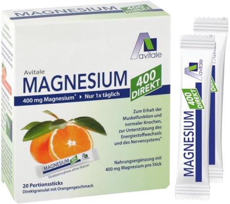 Avitale Magnesium 400 direkt Orange - Direktgranulat zur Einnahme ohne Wasser, 42 g