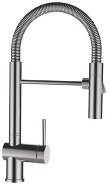 SCHOCK Küchenarmatur Sina – Hochdruck Armatur mit aushängbarem, flexiblem Festauslauf und eingebautem Temperaturbegrenzer