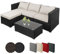 Montafox Poly Rattan Lounge Sitzkissen 8cm Gartenmöbel Ecklounge Frei Kombinierbare Elemente Ecksofa Gartengarnitur Garten Balkon Terrasse Outdoor, Farbe:Titan-Schwarz/Sandstrand