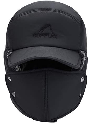 Unisex Chapka Chapeau de Trappeur d'hiver Anti Vent Aviateur Casquette Hiver Chapka Ear Flap Trappeur Bomber Casquettes Bonnets Chapeaux Oreillette Bonnet Chaud pour Ski Patinage Moto Randonnée Vélo