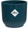Elho Vibes Fold Round Mini 11 - Macetero por Interior - 100% Plástico Reciclado - Ø 11.1 x H 10.5 cm - Azul/Deep Blue