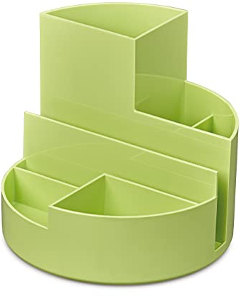 Maul Skrivbordsorganisatör Maulrund Box 140 x 125 mm, Snygg Organisatör Med 6 Fack, För Förvaring Av Pennor, Sax Och Anteckningskort, Praktisk Förvaring För Kontor Och Skrivbord, Grön