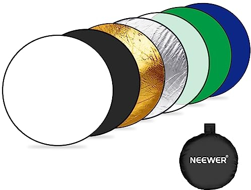 NEEWER 80cm Reflector de Fotografía 7 en 1 Difusor de Luz Emergente con Bolsa - Pantalla Chroma Key Azul/Verde, Translúcido/Plata/Oro/Blanco/Negro para Iluminación de Estudio Fotográfico, RF-80A