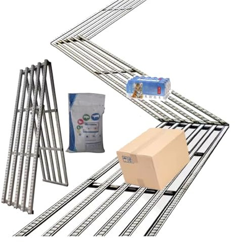 XILYZMO Servantes À Rouleau, Cadre Déchargement Poulie, Léger Gravité Convoyeur, Cadre Métallique Pliable Rack D'écoulement Système De Déchargement pour Entrepôt (Couleur : 6 Rows-B, Taille : 60X400