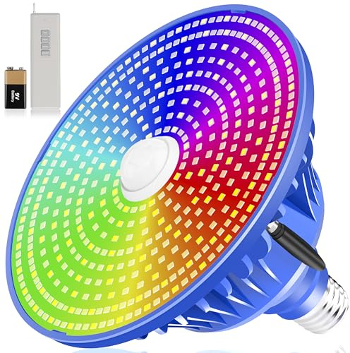 MORSEN LED Pool Lights for Inground Pool, Pool Light Bulb 120V Remote Control Color Changing Underwater Swimming Light, E26 E27 Replacement Bulb, Blue