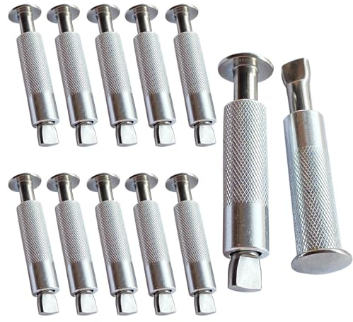 Anchor and Screw for Pool Cover 12 Pieces Retractable Ground Anchor Pool 16 x 65 mm Stainless Steel (Steel Aluminium) (12)